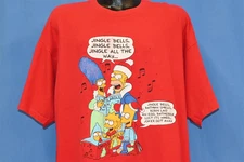 New Simpsons Jingle Bell Christmas Heavy Cotton Red T Shirt S-5XL TR764