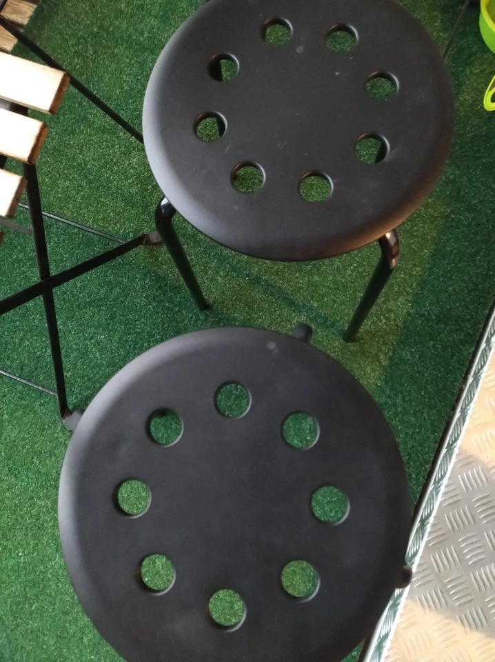 Hocker schwarz x2 Mit Sitzkissen x2