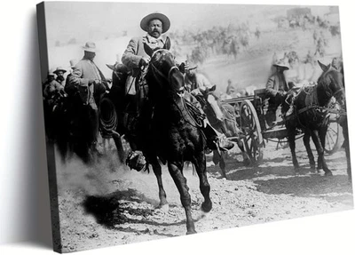 General Francisco Pancho Villa on Horseback During The Mexican Revolution Poster