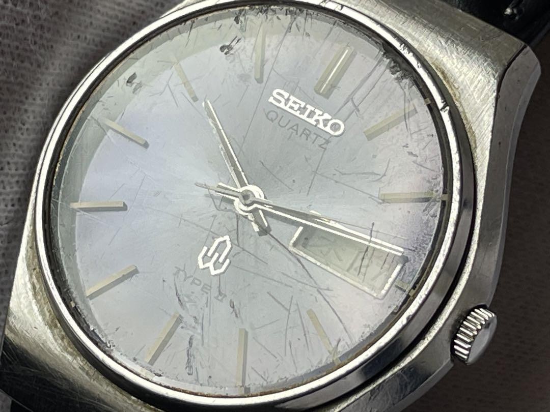 時計 SEIKO TYPE II 7336-8040 VINTAGE QUARTZ SEIKO Type II 7336 8040 Quartz Blue Dial Vintage Watch 34mm
