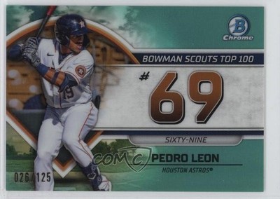 2023 Bowman Scouts Top 100 Aqua Refractor 26/125 Pedro Leon #BTP-69 1u5y
