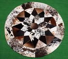 Cowhide Round Patchwork Carpet Handmade Cowhide Carpet (36"x36") Home Décor 402 — photo 1