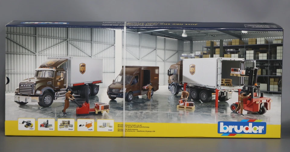 Camión logístico Bruder - MACK Granite UPS con carretilla elevadora Foto 2 de 4