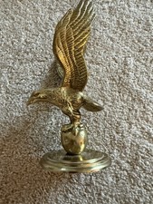 Vintage Brass Eagle Figurine Clutching Orb with Outstretched Wings — listing 3