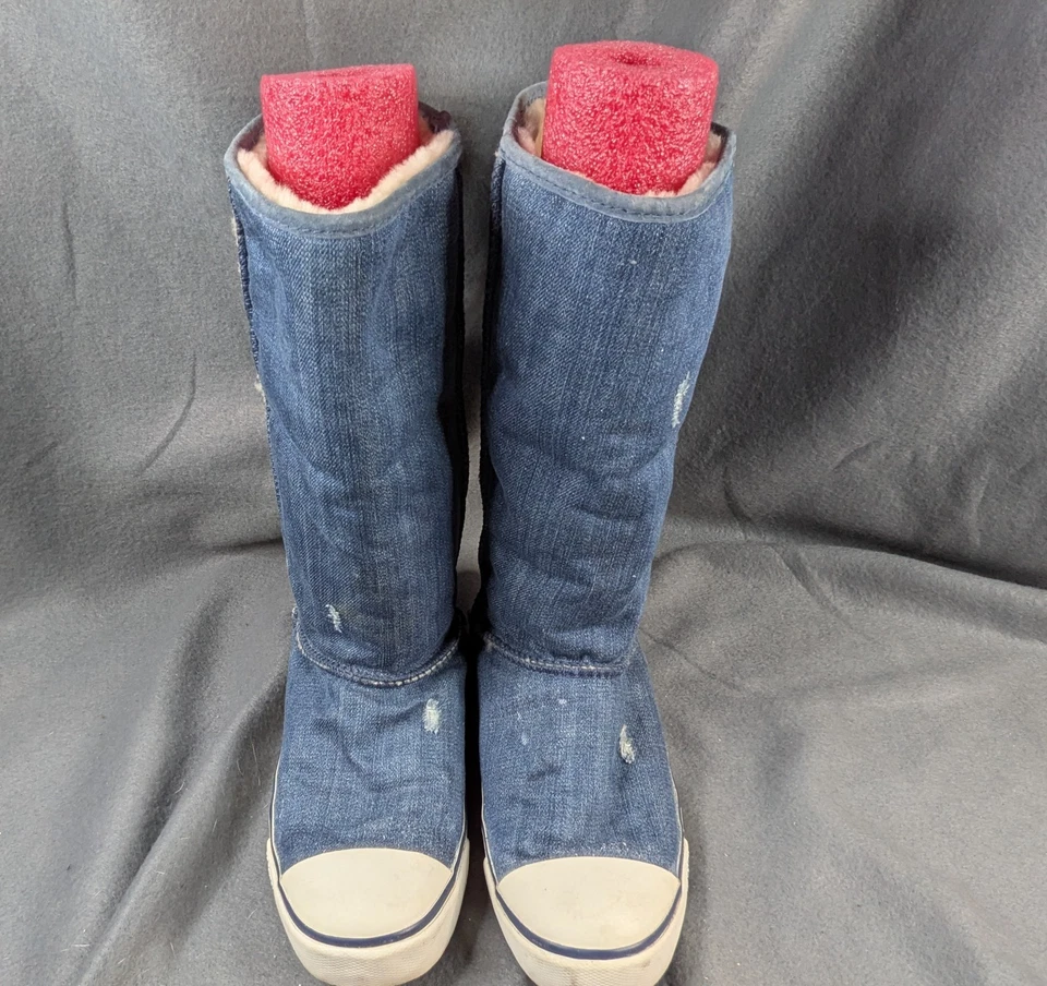 BOTA UGG AUSTRALIA DELAINE PIEL DE OVEJA DENIM ENVEJECIDA SÚPER RARA Talla 7 Foto 4 de 4