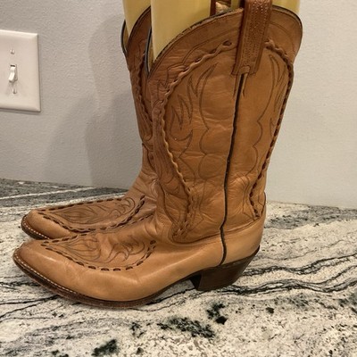 Dan Post brown Soft Leather Embroidered Pointed Western Cowboy Boots 10 D