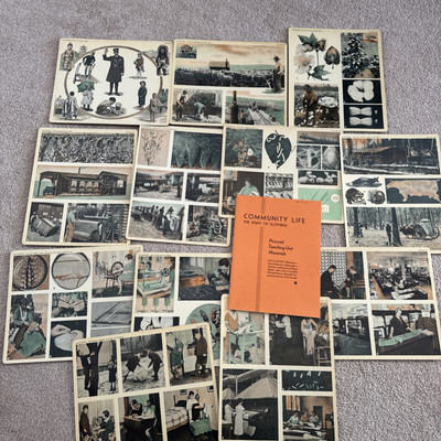 COMPTON'S Why, How, Made, Buy, Care,  CLOTHING TEACHING PLATES 1934 Set of 12