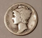 1917-D Mercury Dime , 90% Silver Coin In Good / AG Condition
