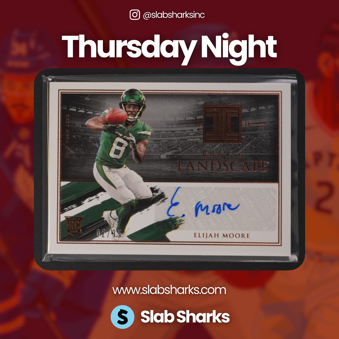Elijah Moore Panini Impeccable Rookie Landscape Autographs #RLEM Bronze
