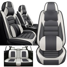 Full Set Seat Covers for Audi A3 A4 A6 Q4 e-tron, Style B, Gray-White