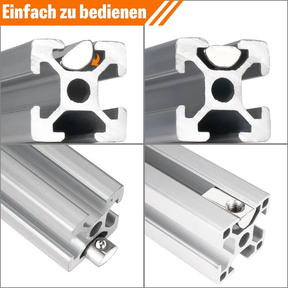 50stk Profil Nutensteine mit Steg Nut 8 M8 Stahl Federkugel Alu-Profil 4040er - Bild 4 von 4