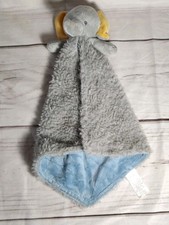 Carter Lovey Elephant Security Blanket Blankie Plush Toy Cuddle Grey Blue Yellow