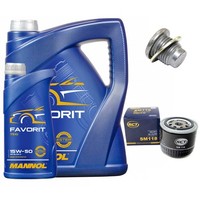 MotoröL Filter Set Mannol 15W50 API 6 Liter + Schraube FüR Renault Megane Scenic