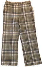 Brooks Brothers Green Plaid Stretch Cropped Ankle Pockets Pants Women  s Size 6