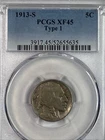 1913-S Type 1 Buffalo Nickel PCGS XF45 Key Date