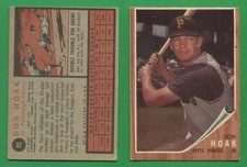 1962 Topps Baseball ~~~ DON HOAK ~~~ No. 95 ~~~ FREE S/H ~~