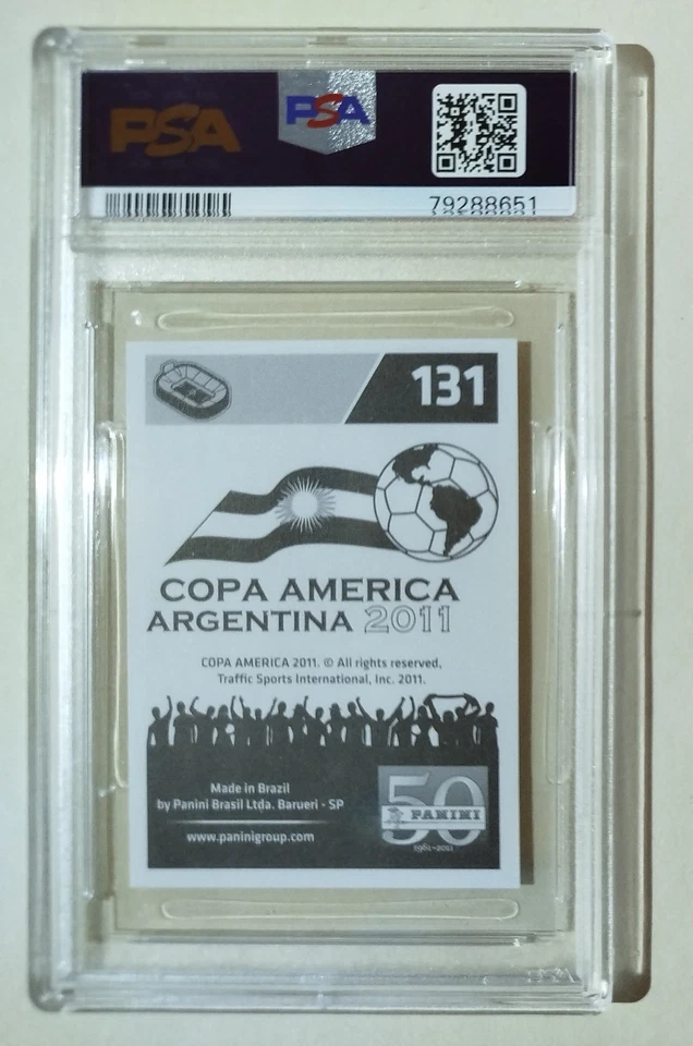 RONALDINHO BRASIL PANINI #131 COPA AMERICA ARGENTINA 2011 STICKER PSA 6 LOW POP - Imagen 2 de 2