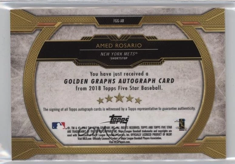 2018 Topps Five Star Golden Graphs Orange /5 Amed Rosario #FGG-AR Rookie Auto RC - Image 2 of 2