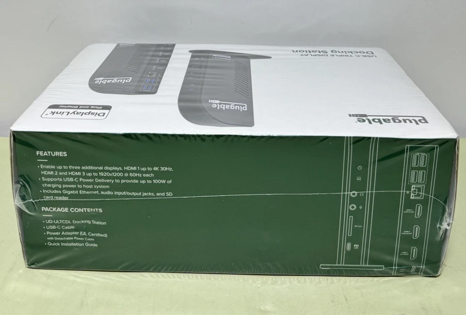Plugable USB Type-C Triple Display Docking Station - New-Sealed - Image 2 of 4