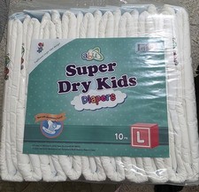 ABU Super Dry Kids Disposable Diapers Size L Large White 10 Pack