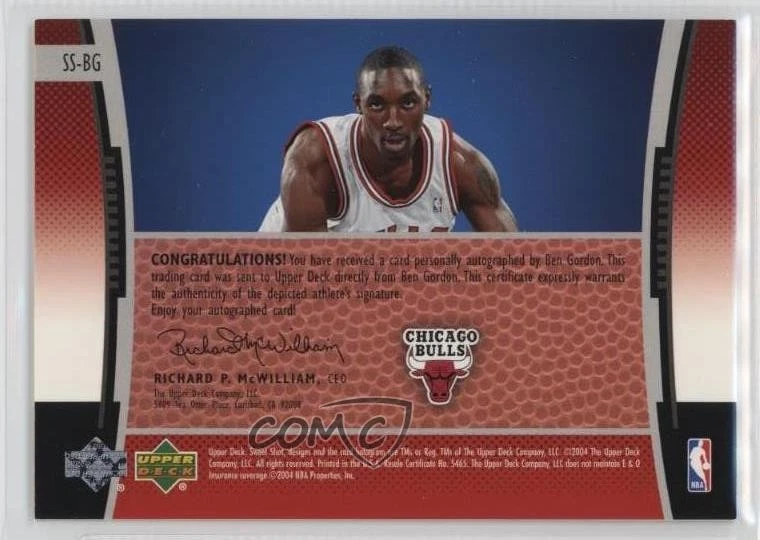 2004-05 Upper Deck Sweet Shot Signature Shots Ben Gordon #SS-BG Rookie Auto RC - Image 2 of 2