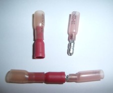 10 Heat Shrink Male/Female Bullet Connector Red 22-18 AWG Car Marine Terminals