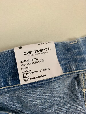 CARHARTT WIP SIMPLE PANT DENIM BLUE LIGHT TRUE WASHED 34X32 NWT | eBay