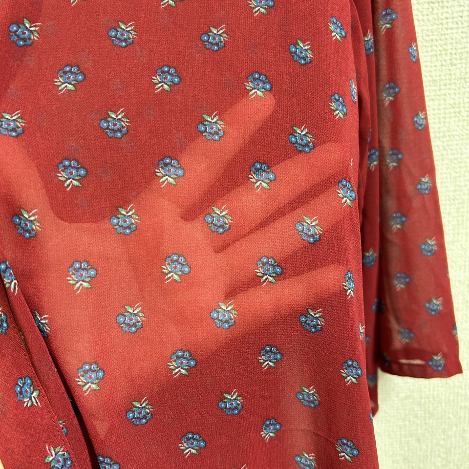 Uniqlo x Disney Beauty and The Beast Red Floral Bohemian Sheer Kimono