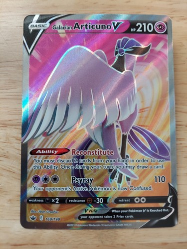 Galarian Articuno V 169/198 Chilling Reign NM Full Art Ultra Rare Pokemon Card