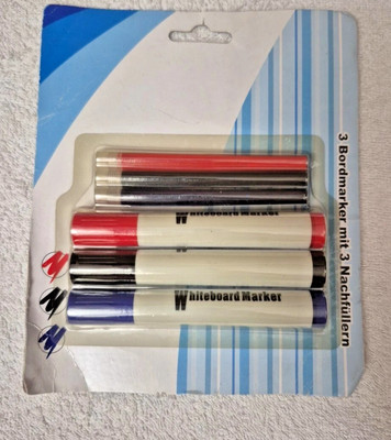 Boardmarker Marker Set Set 3 teilig mit 3 Nachfüllern