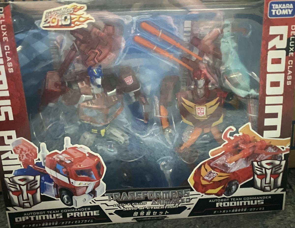 Transformers Animated CLEAR Optimus Prime & Rodimus, Takara