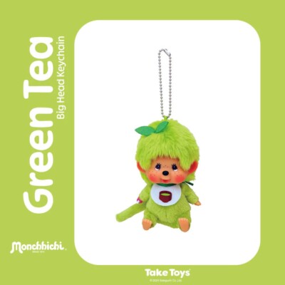 Monchhichi Plush Doll Green Tea Big Head Keychain Thailand
