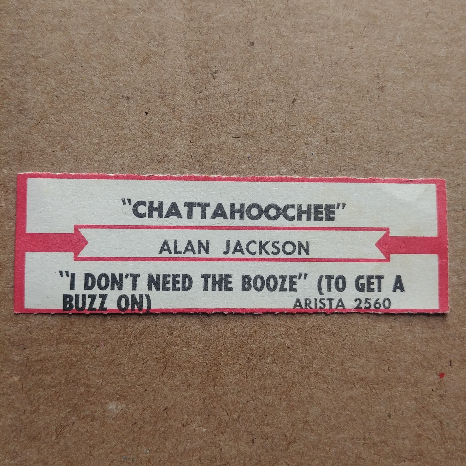 ALAN JACKSON Chattahoochee/I Don't Need The Booze JUKEBOX STRIP Record ...