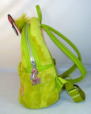 Loungefly Grinch Santa Hat Christmas Cosplay Plush Backpack 