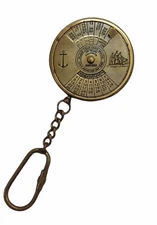 2" Antique Brass 100 Years ( 2000-2099) Perpetual Calendar Keychain Calculator
