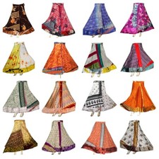 Silk Skirt Floral Printed Long Skirts Women Floral Boho Indian lot of 20 PC
