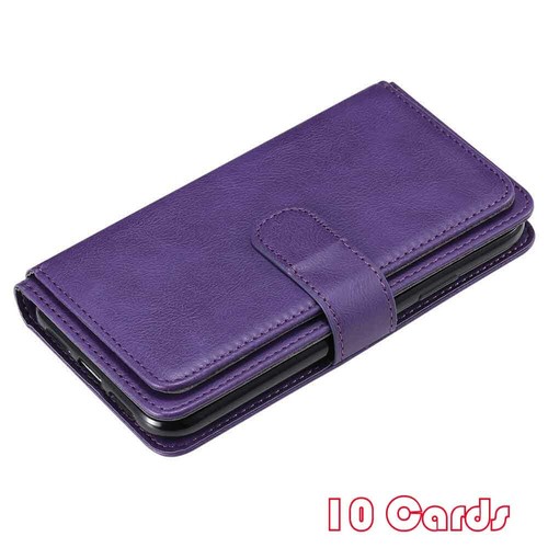 10 Card Holder Wallet Leather Case Cover For iPhone 11 Pro Max XS XR 6s 7 8 SE 2 - Picture 33 of 43