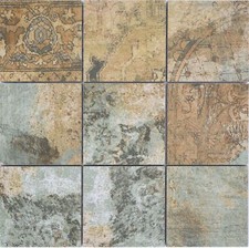 Mosaico IN Ceramica Gres Porcellanato Beige Braun Verde Opaco Parete Pavimento