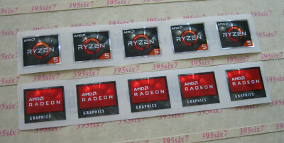 5 PCS AMD RYZEN 5 STICKER + 5 PCS AMD RADEON GRAPHICS STICKER