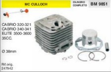 CILINDRO E PISTONE DECESPUGLIATORE McCULLOCH CABRIO 320 321 340 341 ELITE Ø38 mm
