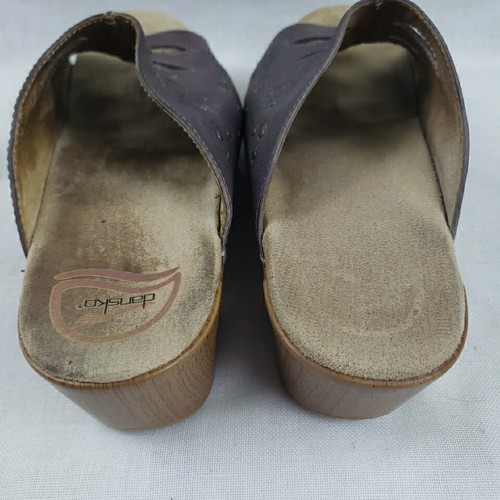 DANSKO Sheri EUR 38 Lavender Leather Slip On Platform Slide Sandals Shoes - Picture 6 of 7