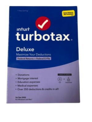 TurboTax Deluxe 2020 - Physical Disc STATE NOT INCLUDED