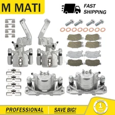 Front & Rear Brake Calipers w/Pads All 4  for 2009-2013 Honda Big Red 700 MUV700