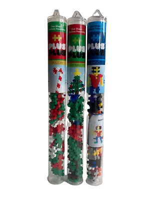 PLUS Hash Tag Blocks Stem Think Building 70pc Tubes 2 Christmas 1-Basic Lot of 3