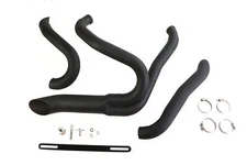 Black Wyatt Gatling 2 into 1 Exhaust Pipe Header Kit fits Harley Davidson