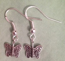 BUTTERFLY EARRINGS, Small - Pewter with Sterling Silver Ear Wires or GP
