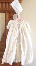 Vintage MADONNA Baby's 24" Christening 4 Piece Gown Dress Slip Bonnet Baptismal