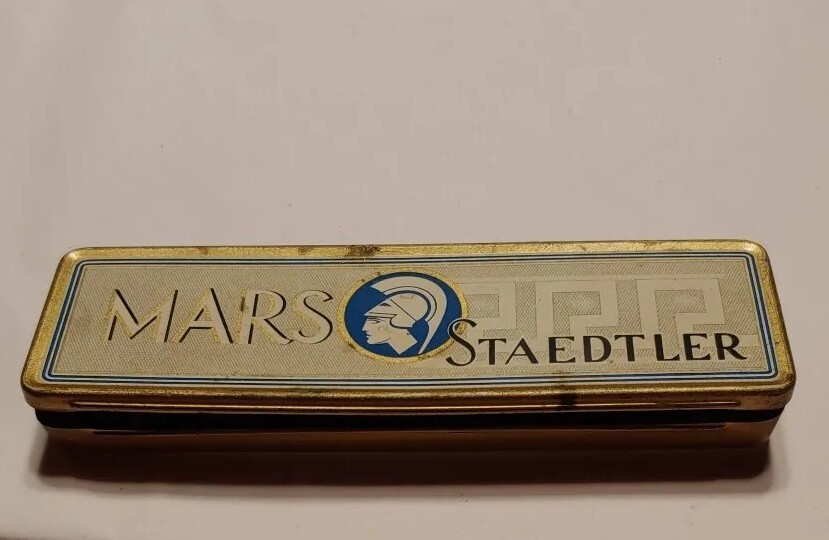 筆記具 vintage STEADTLER MARS LUMOGRAPH EXEXB Vintage Mars Staedtler Pencil Tin Box With 6 Lumograph