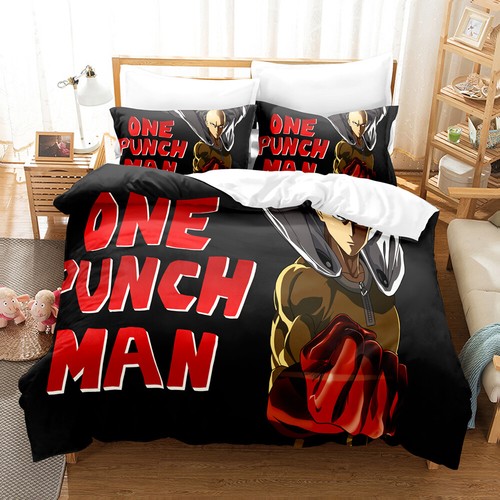 Anime One Punch Man Duvet Cover Sets Pillowcase Bedding Set Home Textile Gift - Picture 25 of 36