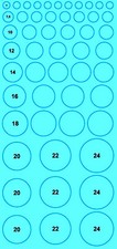 Circles Decal 0.25 mm Medium Blue 5-24 mm Model Making 1:43 Decal Decals